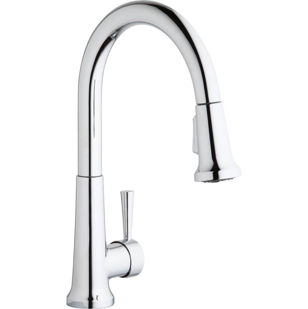 Elkay Everyday Single Hole Deck Mount Kitchen Faucet with Pull-down Spray Forward Only Lever Handle Chrome
