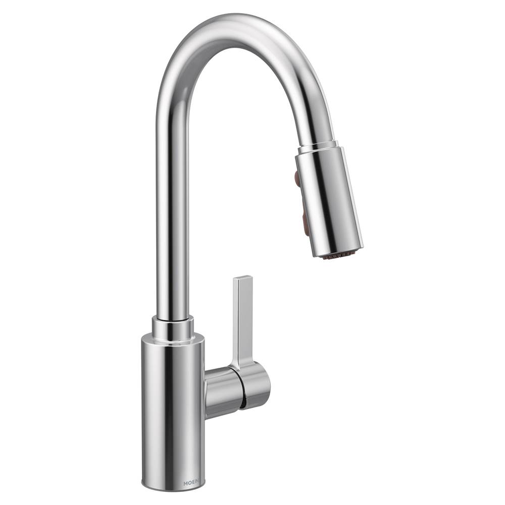 Moen Genta LX Single-Handle Pull-Down Sprayer Modern Kitchen Faucet with Reflex and Power Boost Chrome