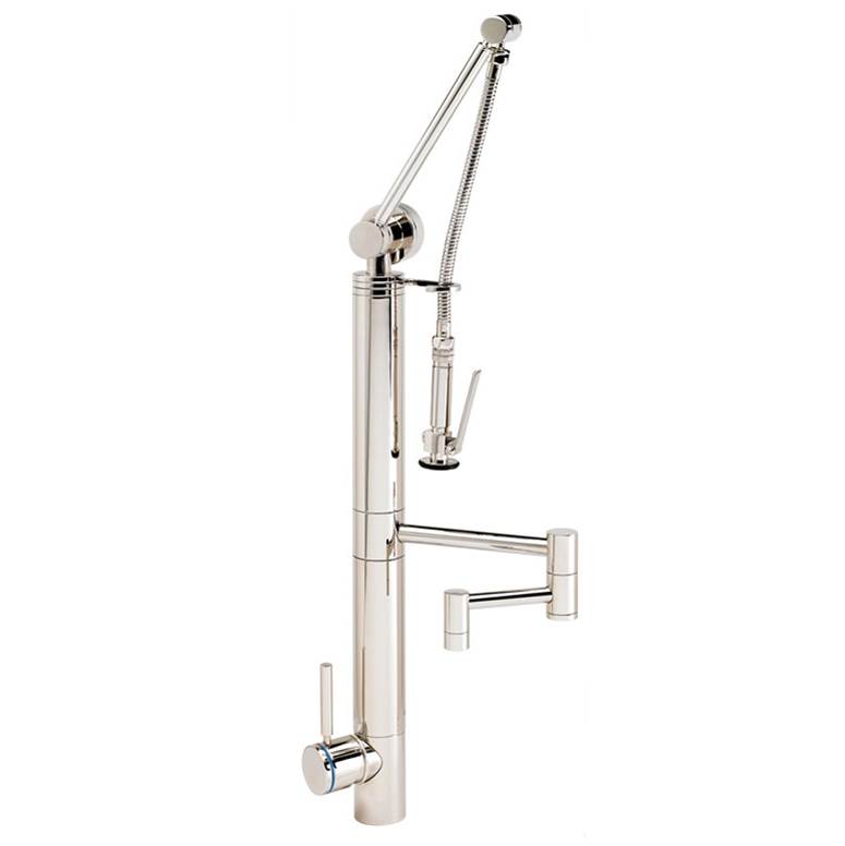 Waterstone Waterstone Contemporary Gantry Pulldown Faucet - 18'' Articulated Spout - 4pc. Suite