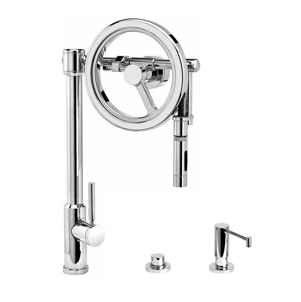 Waterstone Waterstone Endeavor Wheel Pulldown Faucet - Toggle Sprayer - 3pc. Suite