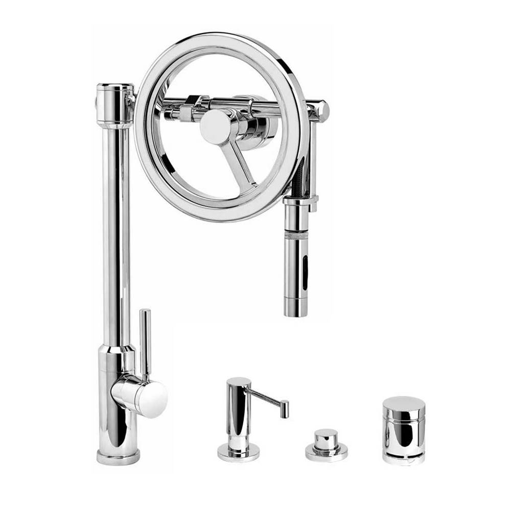 Waterstone Waterstone Endeavor Wheel Pulldown Faucet - Toggle Sprayer - 4pc. Suite